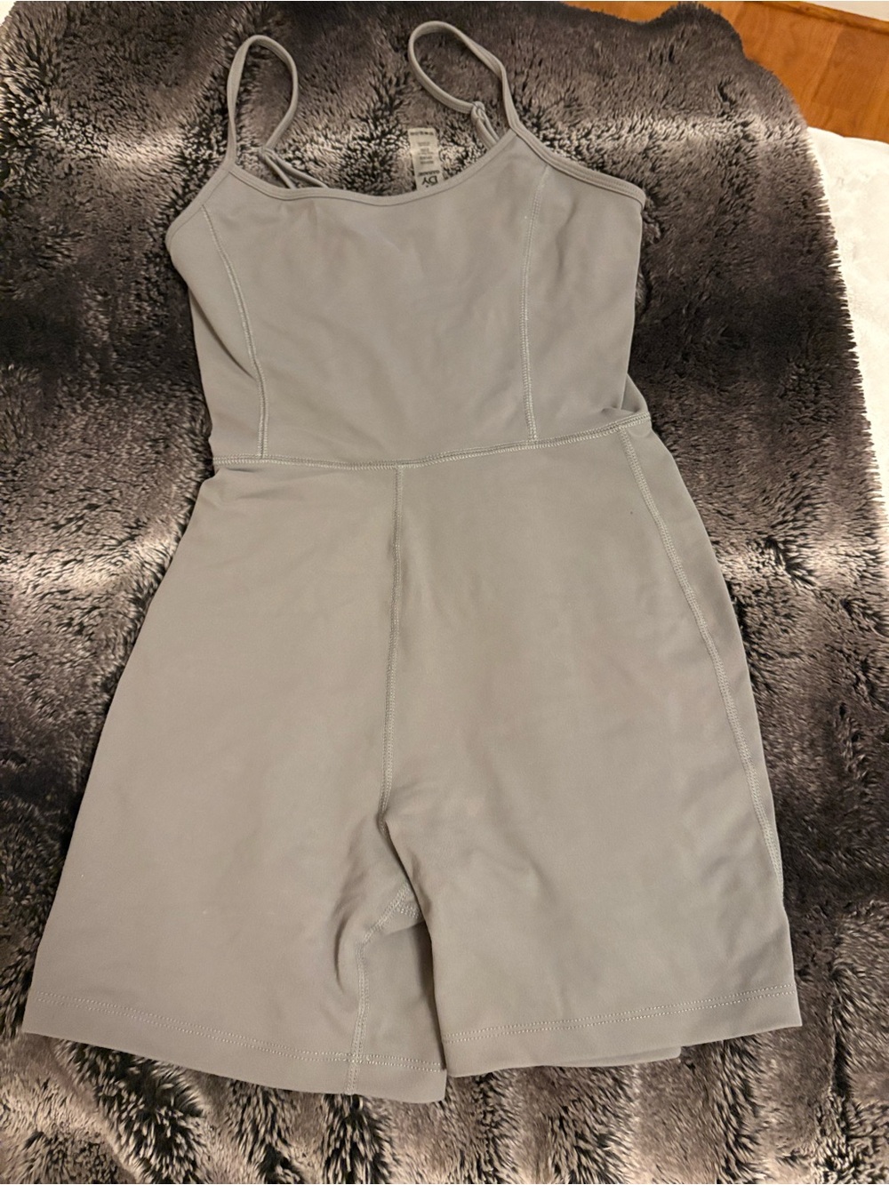 Garage Light Gray Spaghetti-Strap Mini Romper Dress